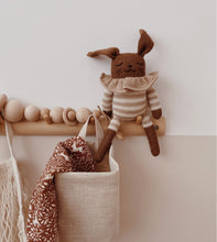 Load image into Gallery viewer, Bunny Knit Toy | Sand Striped Romper
