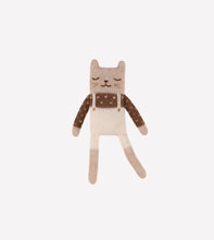 Load image into Gallery viewer, Kitten Knit Toy | Ecru Overalls

