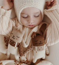 Load image into Gallery viewer, Bunny Knit Toy | Ecru Overalls
