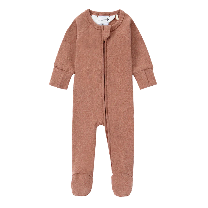 Organic Zip Growsuit L/S - Clay Speckled