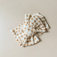 Load image into Gallery viewer, Tully Neutral Gingham Oversized Topknot
